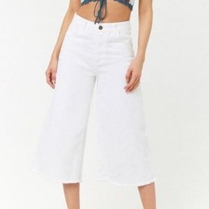 Forever 21 White Wide Leg Jeans
